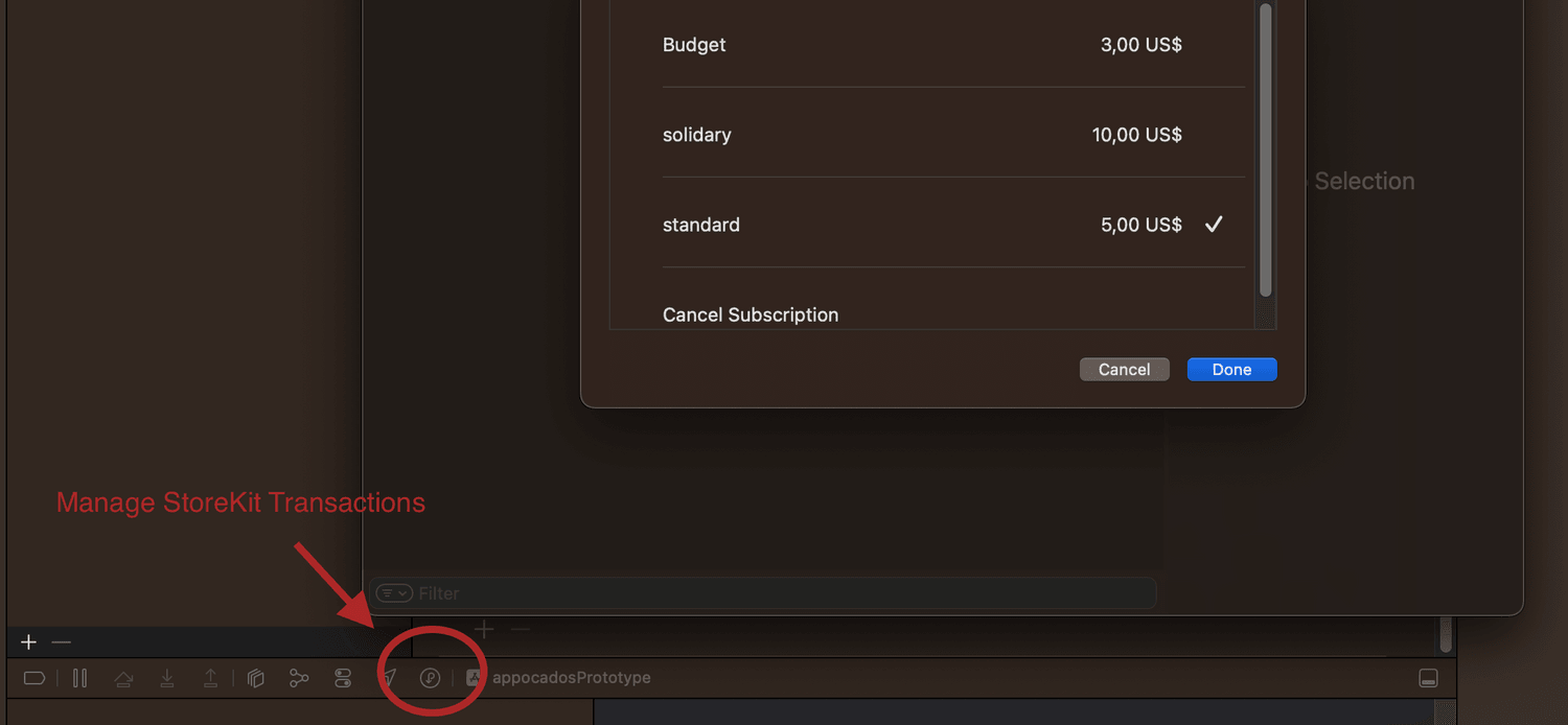 Xcode's transaction manager